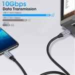 Verilux® Type C Extension Cable Right Angle, 3.3Ft USB C Male to Female 10Gbps Tranfer Extender Cable, 100W 20V/5A Fast Charging Cable, 4K Output, USB C to USB C Charger Cable for Laptop, Macbook