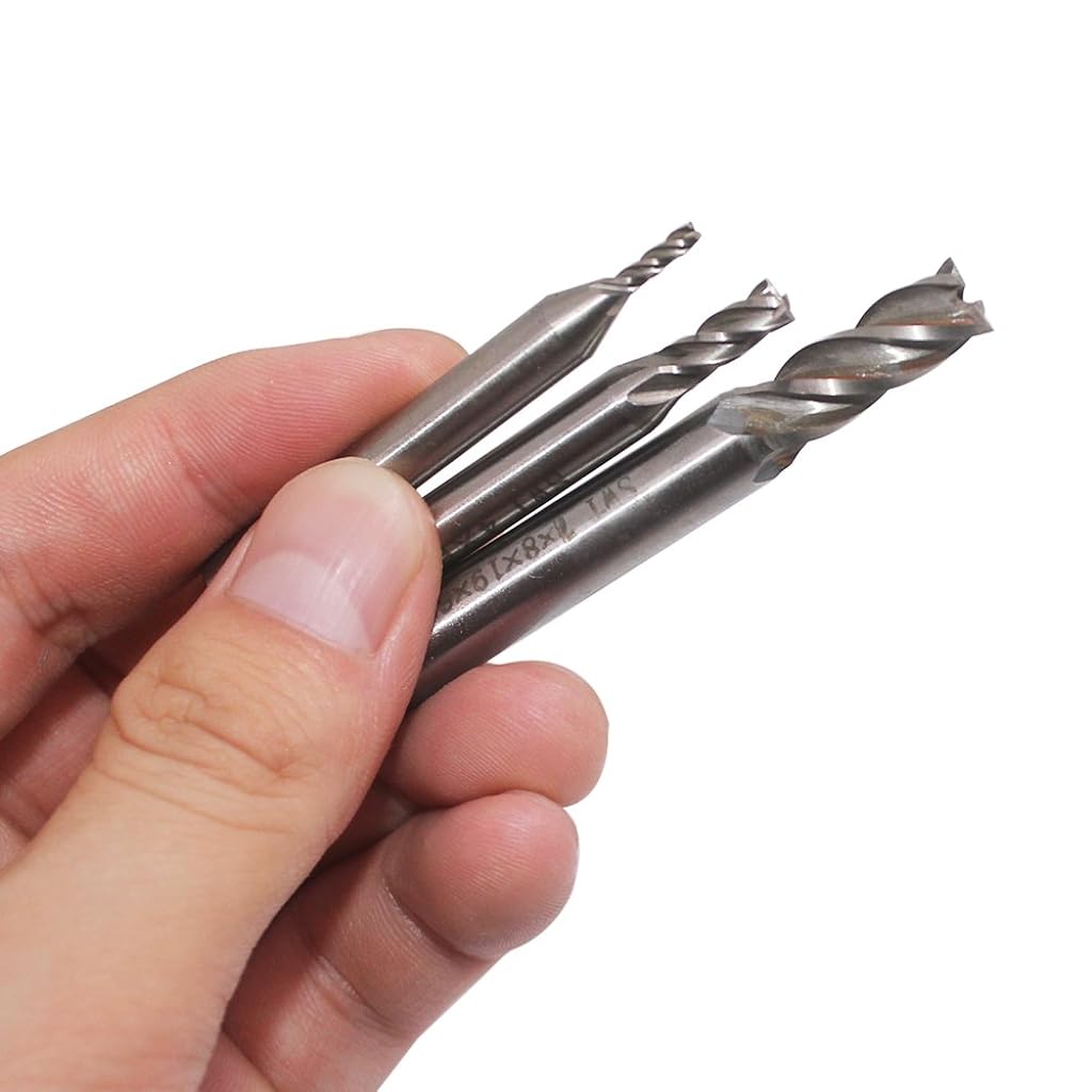 ZIBUYU® 10 Pcs Square Nose End Mill Cutter 4 Flute Straight Shank Drill Bit Tool Set with 2/3/4/5/6/7/8/9/10/12mm Size