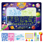 SNOWIE SOFT® 2-in-1 Water Doodle Mat Luminous Large Water Drawing Mat Educational & Development Reusable Painting Writing Kits Toys for 2-8 Years Old Kids Boys Girls Gift (Multi 1)