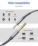 JSAUX® 3.5Mm To 6.35Mm Stereo Audio Cable,6.35Mm 1/4