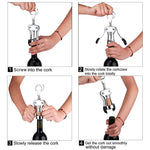 HASTHIP  Multifunctional Wing Corkscrew Wine Bottle Opener for All Cork Stoppered and Beer Cap Bottles Luxury Waiter Corkscrew with Stopper Set