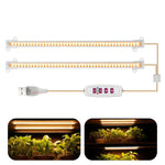 Qpets® LED Grow Lights Bars for Indoor Plants, Full Spectrum Strips Auto ON/Off, 8/12/16H Timer, 5 Dimmable Levels High Output USB 5V Grow Lamp Hydroponics Seedling Flower Starting(Sunlike)