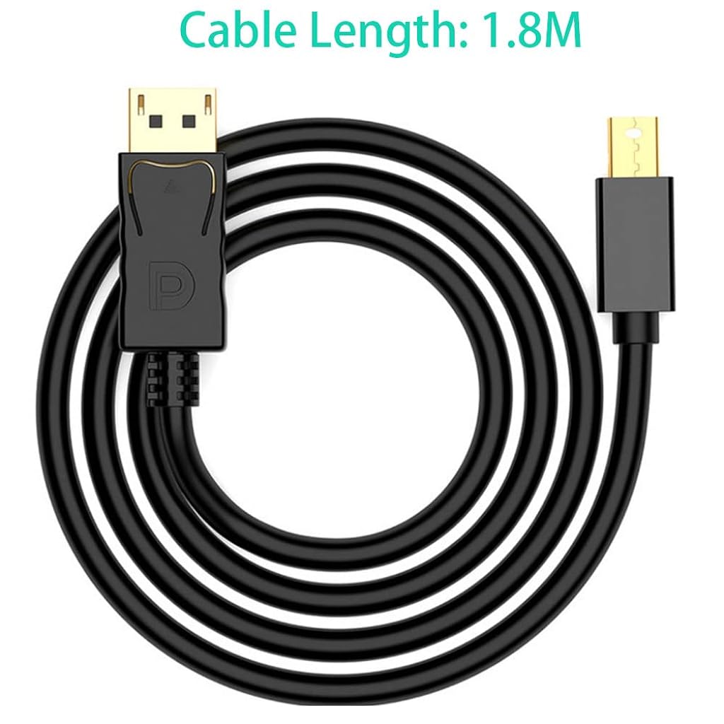 Verilux® Mini Display Port to Display Port Cable, Bi-Directional Transmission 70 inch Mini DP (Thunderbolt) to DP Cable, 4K@60Hz, 2K@144Hz, Gold-Plated, Compatible for MacBook Air/Pro, Surface Pro