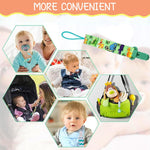 SNOWIE SOFT® 5pcs Anti Lost Pacifier Chain Strap Pacifier Clip for Toddlers Cartoon Fabric Pacifier Clip Strap for Soother, Teether, Toy, Pacifier Anti Lost Baby Pacifier Attaching Strap