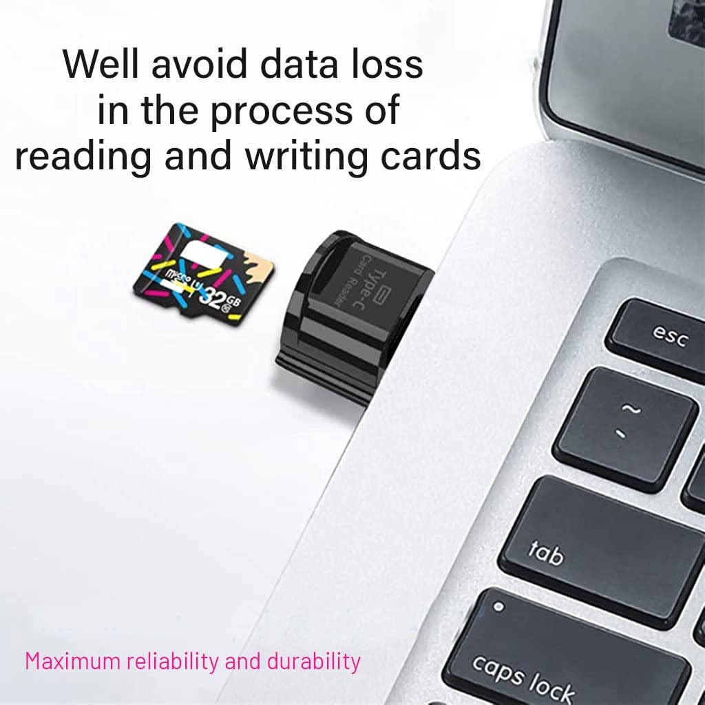 Verilux® Micro SD Card Reader Mini Type C Card Reader TF Card Reader with Keychain USB C to Micro SD SDHC SDXC OTG Memory Card Reader Compatible with Laptops, MacBook, Samsung Galaxy Note 20 S20