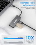 Verilux® USB C HUB 3 in 1 USB C to HDMI Adapter with 4K@30Hz HDMI, 3.0 USB Adapter Multiple Port, PD 60W Port USB Type C Hub for Laptop, MacBook Pro Air Power USB Hub 3.0 with Braided Cable