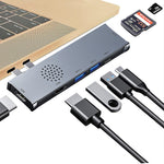 Verilux® 2021 New USB C hub Adapter, Multiport Type C Hub with Two 4K HDMI,2 USB 3.0 Port, SD/Micro SD Card Reader, USB C Port, for MacBook Pro 13