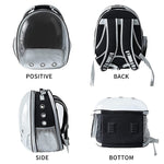 Qpets Side Door Design Cat Carrier Backpack, Expandable Cat Dog Backpack Carrier Bag, Transparent Capsule Air Breathable Transparent Carrier Backpack for Travelling, Ourdoor