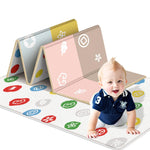 SNOWIE SOFT® Baby Mats for Floor Baby Playing Mat Waterproof Folding Play Mat for Babies 0 to 12 Months Baby Play Gym & Mat Skin Friendly PE Baby Play Mats for Crawling Indoor Outdoor 70.8 x 39.3 Inch