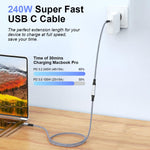 Verilux® USB Type C Extension Cable 3.3ft/1m(20Gbps, 240W), USB C 3.2 Gen Male to Female USB Cable, Support 4K@60Hz Video Cable, Compatible with USB C Hub/MacBook/iPad Pro/Magsafe Charger/Switch