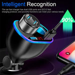 STHIRA Car Cigarette Lighter Splitter,120W Quick Charge 3.0 Dual USB Car Charger 12/24V Sockets Splitter LED Voltage Display Power Adapter Fast Charging for Mobile Cell Phone GPS Dash Cam