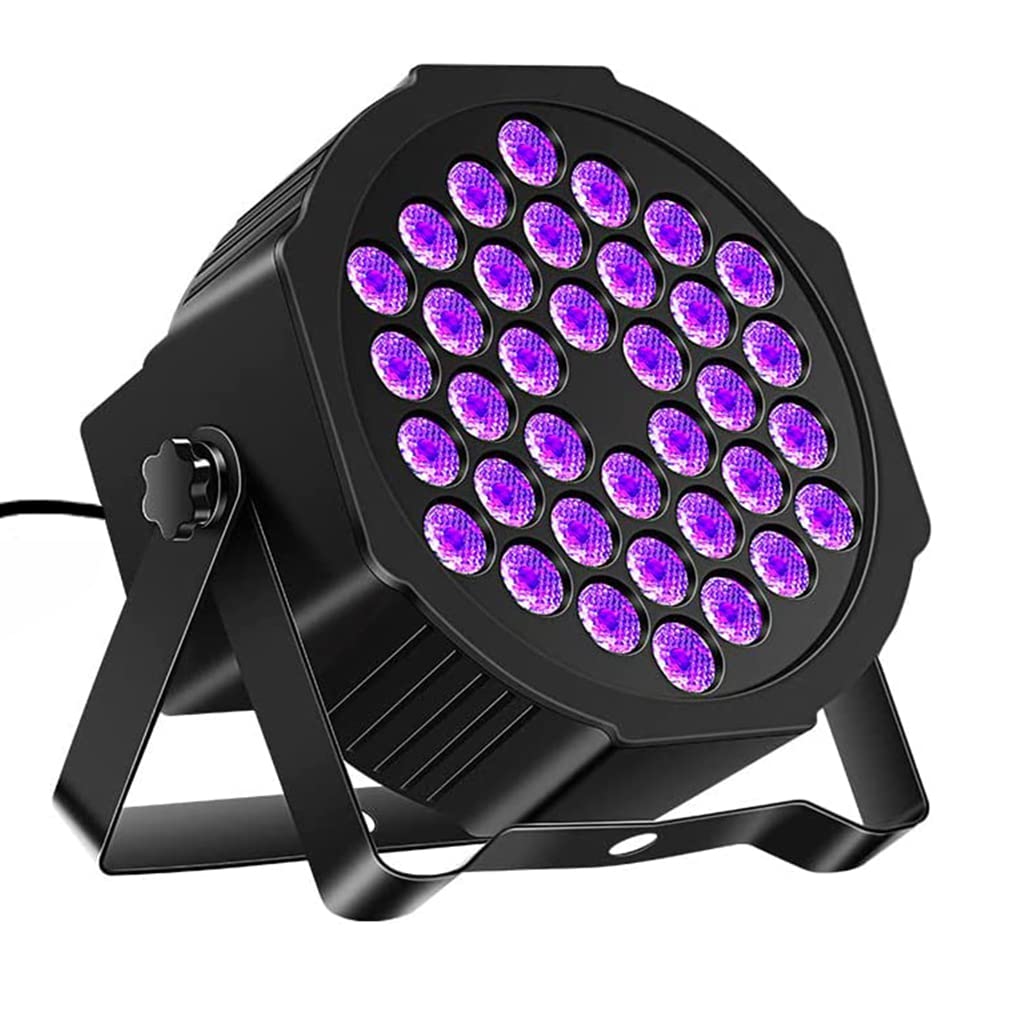ELEPHANTBOAT UV DJ Light Party Disco Light for Home Party with 36 LEDs Par Light DMX in&Out Control RGB Led Disco Ball Purple Color & Sound Active Dancing Light for Room Magic Lights for KTV Dancing