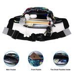GUSTAVE  Waist Bag for Men Women, Waterproof Chest Bags Stylish Fanny Pack Lightweight Bum Bag with Adjustable Strap for Outdoor Sports Running Hiking (Geometric Blue)