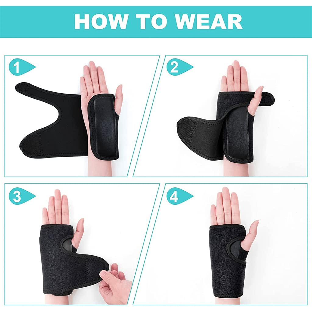 ZIBUYU Wrist Support, Right Wrist Support for Pain Relief Built in Metal Brace Adjustable Compression Wrist Support Sprained Wrist Support for Men and Women (right wrist support)