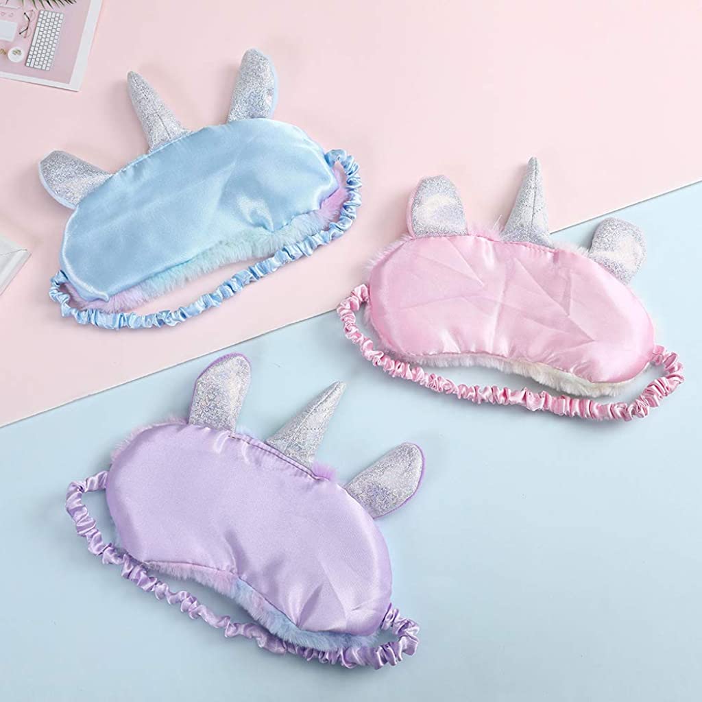 PATPAT Cute 3D Unicorn Sleep Mask Plush Sleeping Eye Cover for Women Girls Home Sleeping Traveling