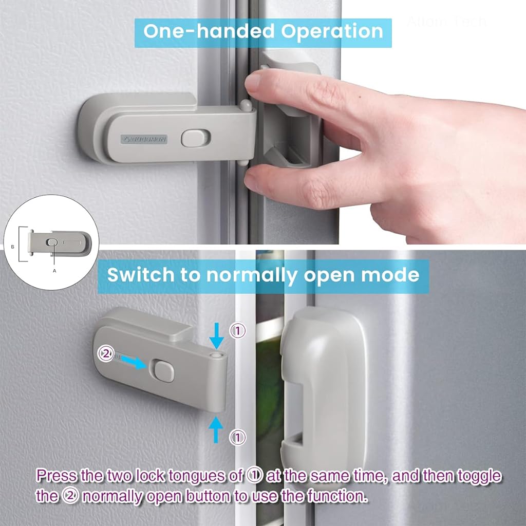 SNOWIE SOFT® Home Safety Lock for Kids Easy Cabinet Door Lock Refrigerator Lock Self-Adhesive Child Safety Lock