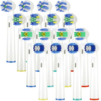 MAYCREATE Replacement Brush Heads Compatible With Pack of 8 Generic Crossaction Electric Toothbrush Heads, For Oralb Braun Bases (16)