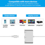 Verilux® HDMI Adapter for iPhone, Light-ning to HDMI VGA Adapter 3 in 1 Digital AV Adapter, 4K Digital AV Adapter HDTV Connector for iPhone, iPad, iPod Touch-iOS 9 and Above(Not Work with Paid App)