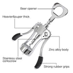 HASTHIP  Multifunctional Wing Corkscrew Wine Bottle Opener for All Cork Stoppered and Beer Cap Bottles Luxury Waiter Corkscrew with Stopper Set