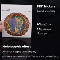 HASTHIP 45pcs Vintage Stickers For Journal Glitter Butterfly Theme Stickers Waterproof Tape Transparent Decorative Decals for DIY, Scrapbook, Photo Albums