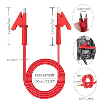 Serplex® 5pcs Crocodile Clip Wires 15A Test Lead Wire Cable with Insulators Clips 3.3 ft/1m Alligator Clip Wires Dual Ended Insulators Cable for Electrical Testing