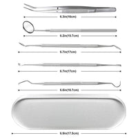 HANNEA 5PCS Dental Hygiene Kit Care Dental Tool Professional Oral Care Family Use Oral Examination Tool Dental Mouth Mirror Dental Tweezers Blackhead Tools for Comedone Extractor