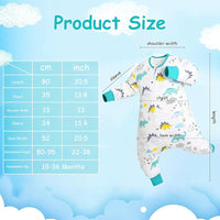 SNOWIE SOFT® Baby Sleepsuits Sleeping Bag with Feet 2.5 TOG Wearable Blanket Baby with Long Sleeve Sleep Sack for Infant Toddler 100% Cotton Walking Sleeping Pajamas for Girl Boy 18-36 Months Dinosaur