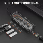 Verilux® USB C Hub with Ethernet RJ45 5 in 1 USB Type C Hub with 4K HDMI Converter PD 100W & USB C Data Port Multi USB Port for Laptop with USB Hub 3.0/2.0 for MacBook Air M1 Pro Type-C Device
