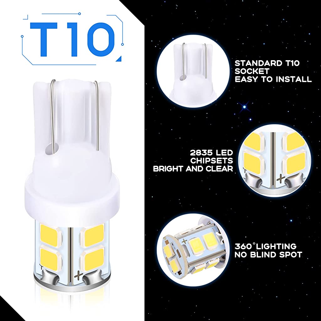 ZIBUYU 24pcs Car Dome Light Bulb, 3 Type of LED Dome Light Bulb T10 31 mm 42 mm LED Car Interior Decoration LED Replacement Bulb for Car Dome