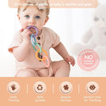 SNOWIE SOFT® Silicone Loop Teether for 6 to 12 Months Baby Baby Teethers for 3 to 6 Months Bpa Free Foodgrade Loop Toy for Baby Anti-Lost Baby Teether Toy Attachable Baby Teether Toy for 0-24 Months