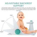 SNOWIE SOFT® Baby Bath Chair for Bath Tub with Water Spray and Suction Cup, Anti-Slip Bath Seat for Babies 3 Months & Up, Adjustable Back Support Bath Shower Chair for Baby