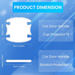 STHIRA® 8Pcs 3D Transparent Car Door Handle Scratch Protector Stickers, Universal Clear Door Bowl Paint Protection Film Waterproof Anti-Scratch Stickers Covers Guard Car Accessories Door Handle Cup