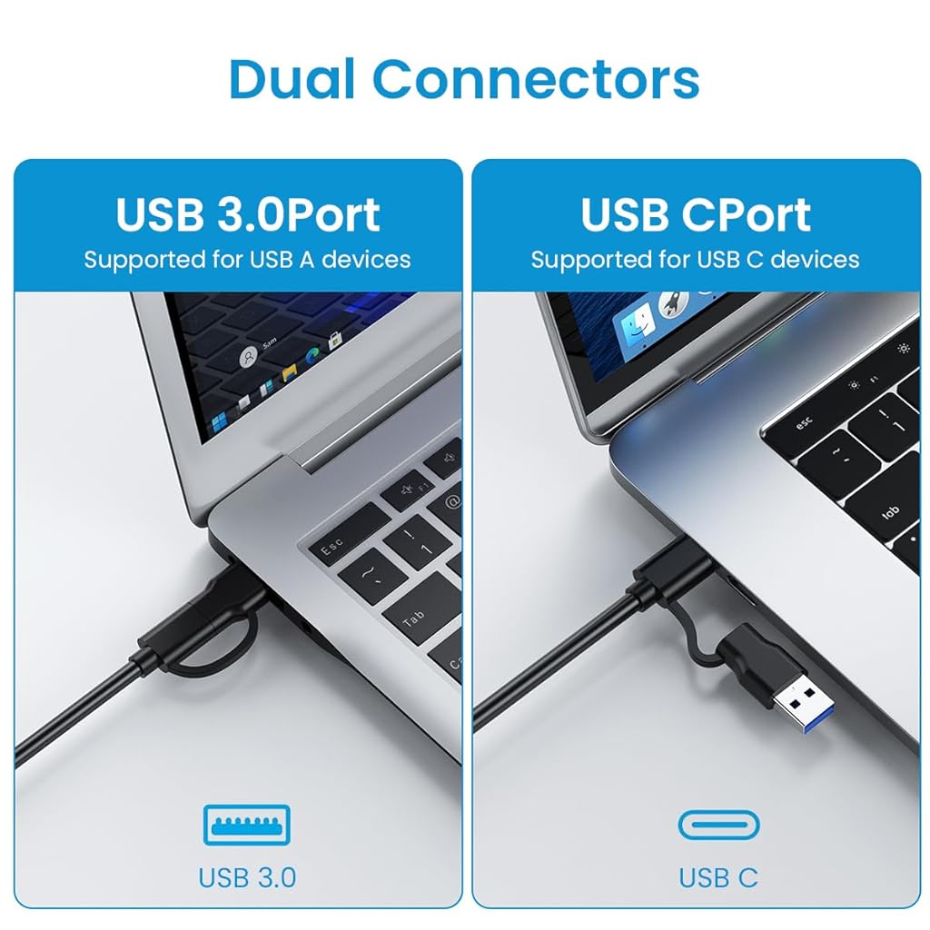 Verilux® USB Card Reader USB C/ USB3.0 Card Reader Support UHS-II Compatible SD/TF/CF/MS, 5Gbps Reading Speed, Travel 4 in 1 USB Card Reader for Windows/Mac/Linux/Android