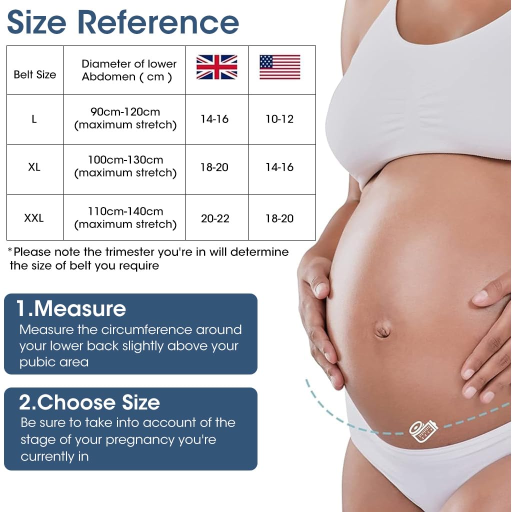 HANNEA® Maternity Belt Pregnancy Support, 4 In 1 Breathable Pregnancy Belly Support Band for Abdomen Pelvic Waist and Back Pain, Adjustable Belly Brace for Pre and Postpartum Band, XXL