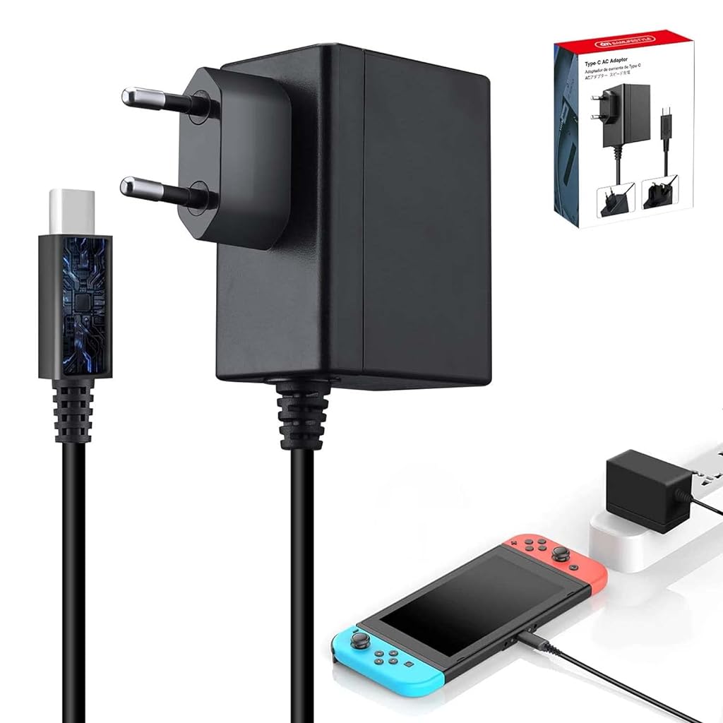ZORBES Switch Charger Power Supply, Switch AC adapter Quick Charger for Switch Universal Type C Charger for Switch/Switch Lite/Switch Dock/Switch Pro and Other Type C Devices, Black