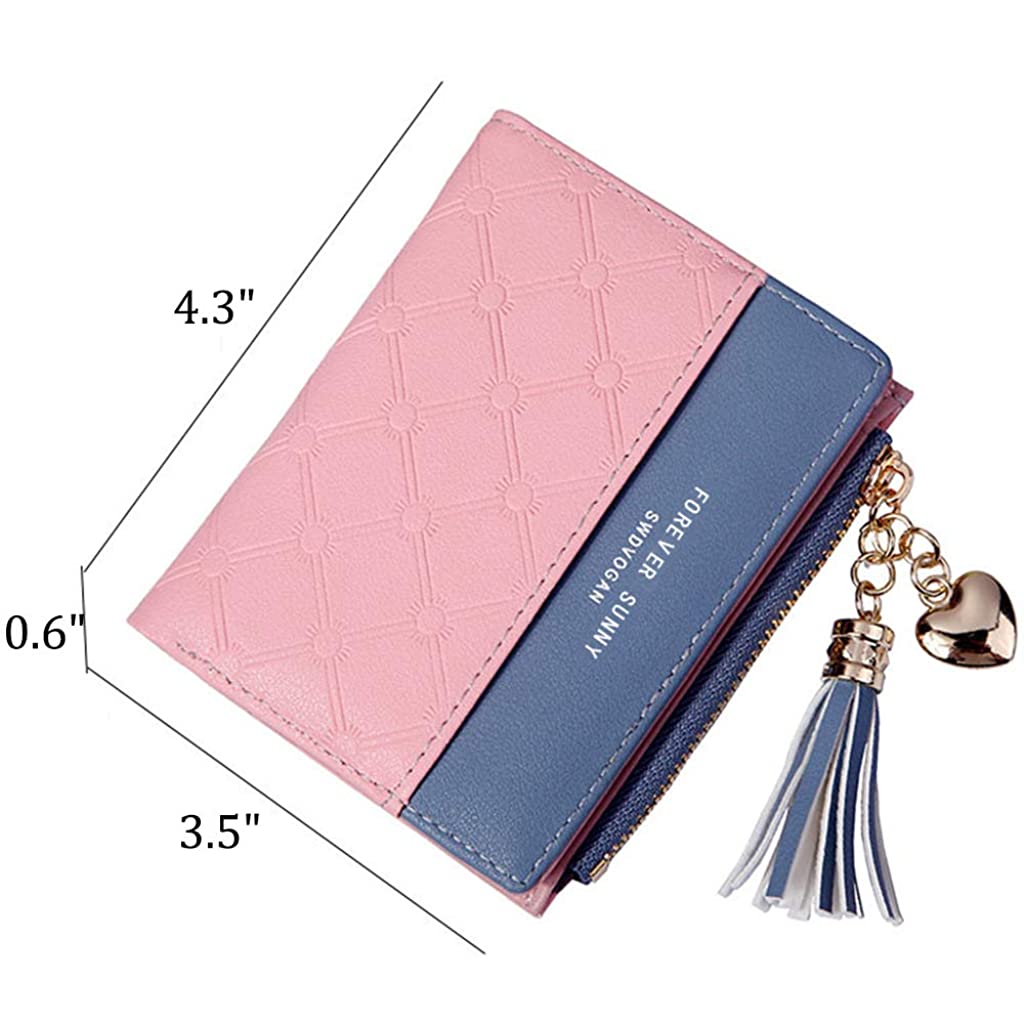 SANNIDHI Syga PU Leather Zipper Wallet for Women, Pink - Abstract Pattern