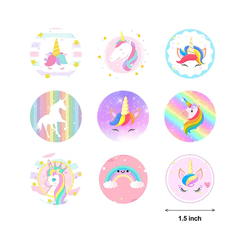 HASTHIP  Cooler Waterproof Vinyl Unicorn Stickers - 500Pcs, 1.5 inch , Multicolour