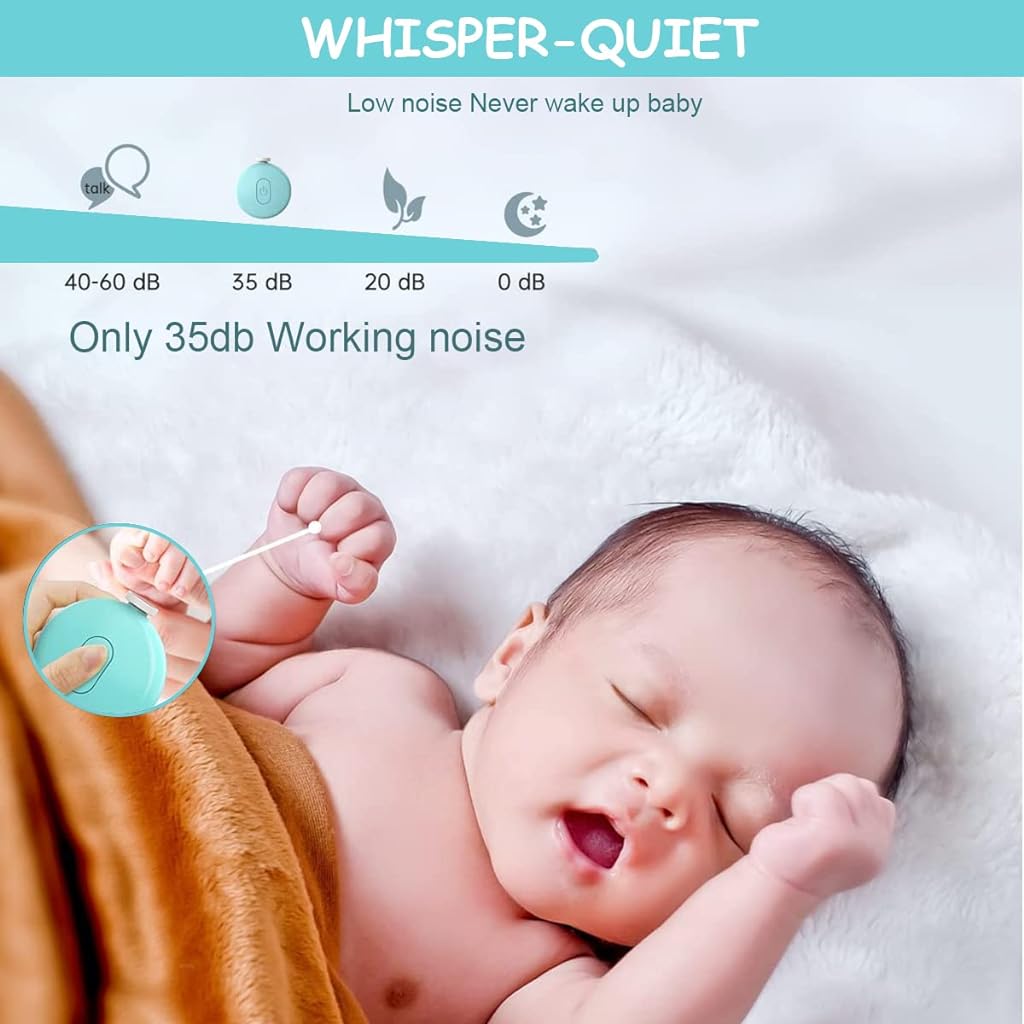 SNOWIE SOFT Baby Nail Trimmer New Born, Electric Nail Cutter with 6 Grinder Bit for Kids Manicure Kit Nail Clippers Painless Safe Effective, Toenail and Fingernail, Without Battery