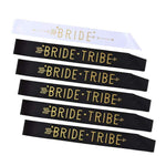 PATPAT satin Bride Tribe Sashes Set, Black; White, 6 Pieces