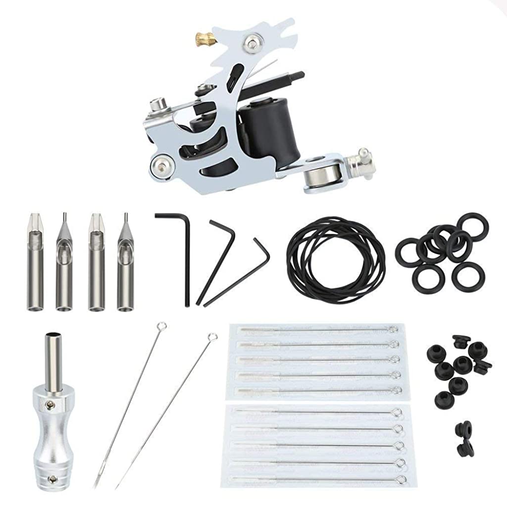 MAYCREATE  Mini Tattoo Kit Liner Machine Gun Needle Grips Accessories