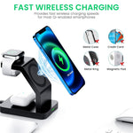 ZORBES® Magnetic Wireless Charging Station for Apple Series, 3-in-1 Standard 15W Fast Mag-Safe Charger Stand for iPhone 14, 13, 12 Pro Max/Pro/Mini/Plus, iWatch 8/7/6/5/4/3 use