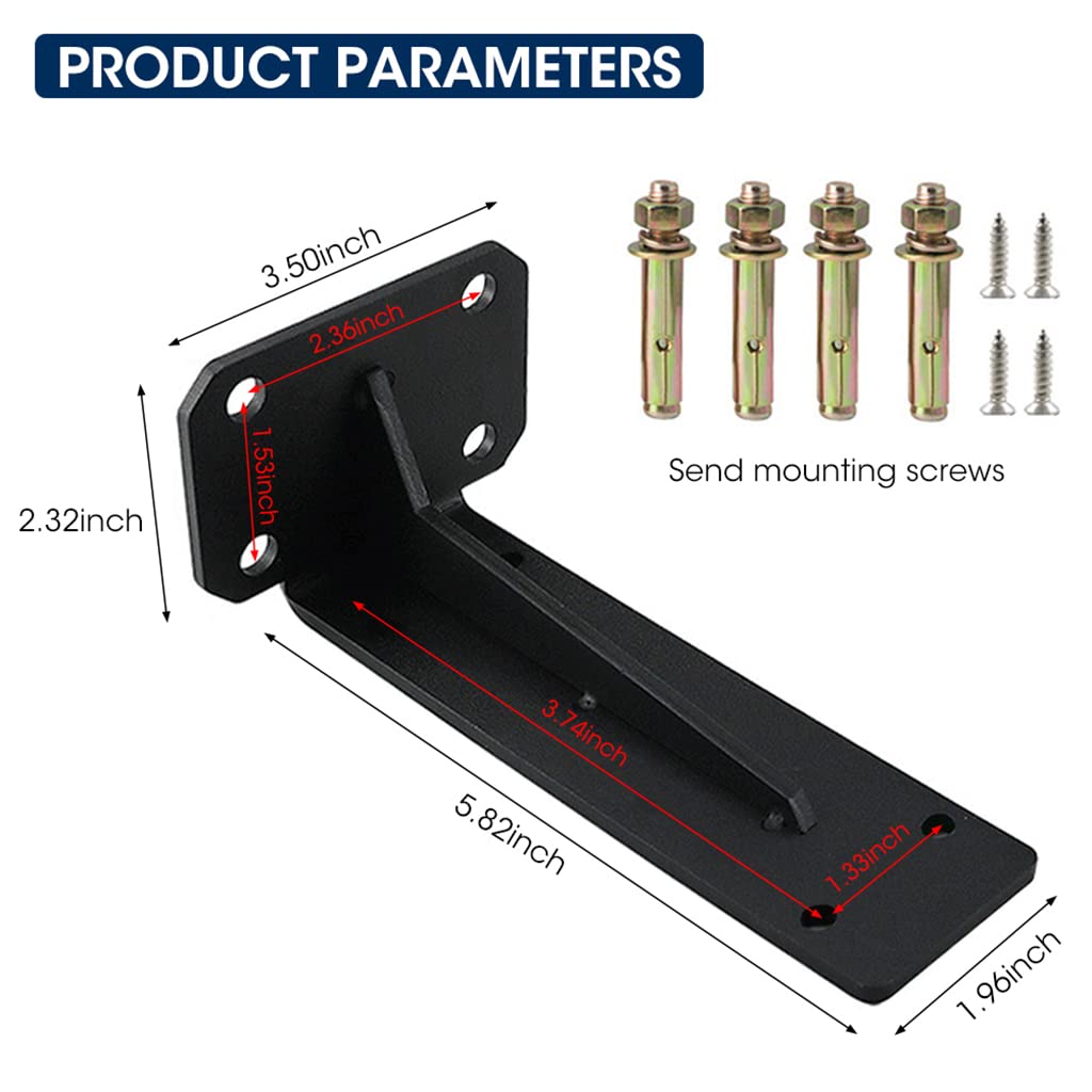 HASTHIP 1 Pack Shelf Brackets, Black Floating Shelves Brackets Heavy Duty with Screws, 90 Degree Angle Metal Shelf Brackets & Supports, Shelf Brackets with Modern Iron Finish