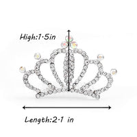 PALAY  Crown for Girls Mini Princess Crown Shiny Crystal Tiara Crown with Hair Comb Silver Rhinestone Hair Accessories Crown for Kids Party Birthday Gift