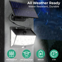 ELEPHANTBOAT® 468 LEDs Solar Light Outdoor Waterproof Solar Motion Sensor Light with 3 Motion Modes Solar Wall Lights for Outdoor with 5 Meter Power Cable Solar Garden Lights