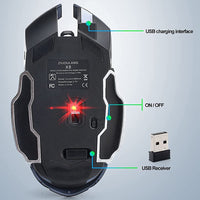 Verilux Wireless Mouse, Silent Mute Gaming Mouse RGB Multi-Colour 3200DPI Wired Silent Mice Computer Accessories, for Home Office Games 6 Buttons Multiple Functions - Black - USB