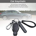 GUSTAVE Keychain Anti Lost Car Keychain with Phone Number Pendant Universal Car Keychain Heavy Duty Alloy Car Keychain with Woven Hand Strap