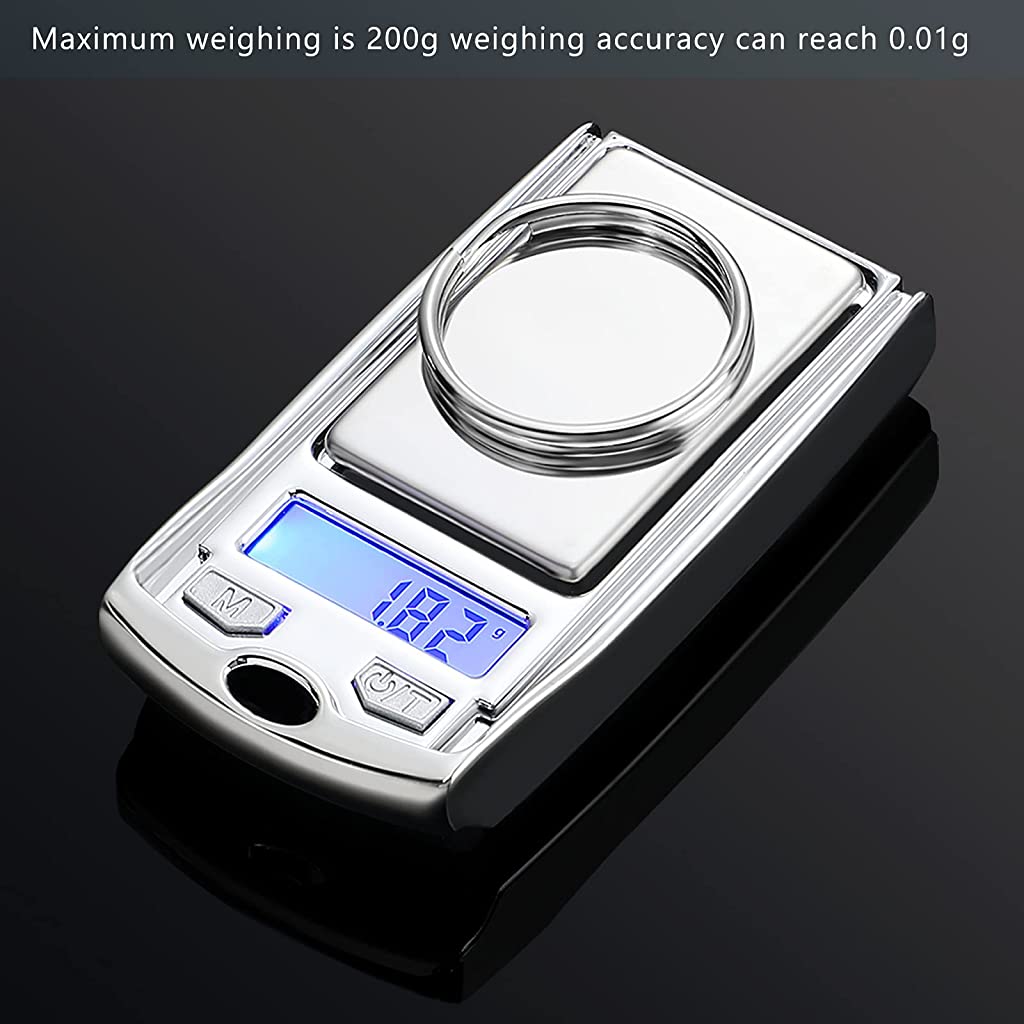 HASTHIP  Digital Kitchen Weighing Scale for Home 200g/0.01g Food Weighing Scale for Diet LCD Digital Pocket Scale with Key Ring Creative Car Key Design Portable Electronic Kitchen Scale for Jewellery Medicine