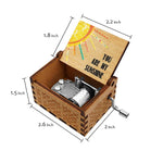 PATPAT  You are My Sunshine Wood Music Box for Wife/Daughter/Son - Laser Engraved Vintage Wooden Hand Crank Music Box Gifts