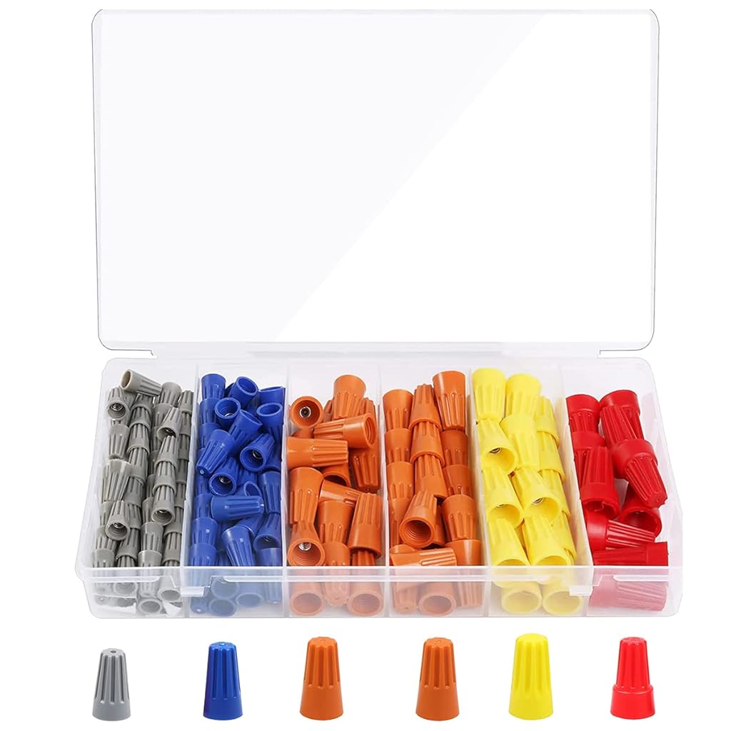 Serplex 180pcs Wire Connectors, Insulating Insert Twist Electrical Wire Connectors with Spring, Wire Splice Connectors, Colorful Wire Caps, Portable Wire Caps for Quick Connection