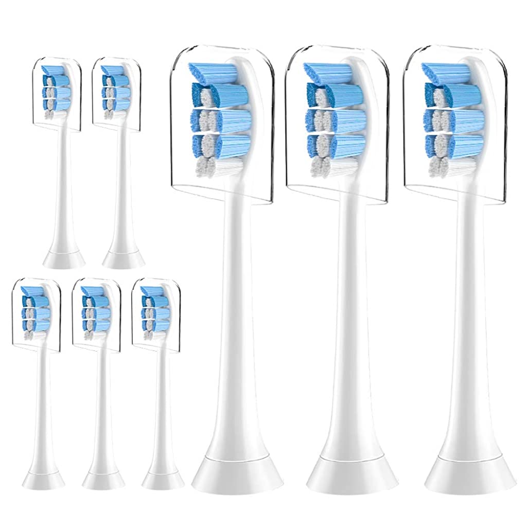 HANNEA  8 Pack Replacement Brush Heads Compatible with Philips - Toothbrush Heads for DiamondClean, Protectiveclean 6100/4300, HealthyWhite, FlexCare, EasyClean, Gum Health